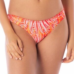 Maaji | Coral Foliage Flirt Low Rise Thin Side Bikini Bottom